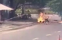 Công an thông tin vụ tưới xăng đốt người giữa đường vì ghen ở Quảng Nam