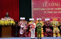 Bộ Công an công bố quyết định bổ nhiệm Giám đốc Công an tỉnh Quảng Nam. Ảnh: TN