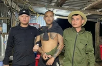 Bắt giữ nghi phạm chính trong chuyên án Mua bán người lẩn trốn ở bãi vàng. Ảnh: CA