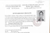 Công an truy tìm Na. Ảnh: CA