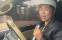 Công an xác minh clip nữ tài xế vừa lái ô tô vừa hát karaoke 