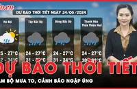 Dự báo thời tiết 24-6: Nam bộ mưa to và giông, cảnh báo nguy cơ ngập úng ở các đô thị 