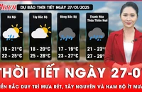 Dự báo thời tiết ngày 27-01: Miền Bắc duy trì mưa rét, Tây Nguyên và Nam Bộ ít mưa