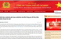 Cổng thông tin của Công an TP.HCM đăng tải thông tin cảnh báo về trang web https://2.0840113 có dấu hiệu giả mạo trang web của Bộ Công an. Ảnh chụp màn hình.