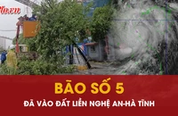 Nóng: Bão số 5 đã vào đất liền Nghệ An-Hà Tĩnh