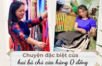 Mỗi buổi chiều, chị Nguyễn Thị Ngọc Trâm (phải) đều cẩn thận phân loại quần áo cũ của mọi người từ khắp nơi mang đến tặng. Ảnh: TÚ NGÂN