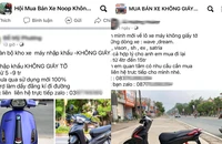 Hàng chục hội nhóm công khai mua bán xe không giấy tờ trên mạng xã hội. (Ảnh chụp màn hình)