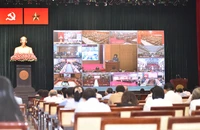 Ủy viên Bộ Chính trị, Bí thư Thành ủy Trần Lưu Quang chủ trì hội nghị thông báo kết quả Đại hội XIV tại TP.HCM