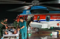 Xuyên lễ bay trực thăng đưa bệnh nhân từ Trường Sa về đất liền điều trị 