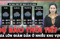 Dự báo thời tiết 25/7: Mưa lớn giảm dần ở nhiều khu vực