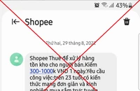 Giả mạo tin nhắn thương hiệu của Shopee nhắn tin tuyển dụng để lừa đảo