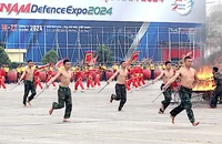 Chiến sĩ đấu võ, vượt qua vòng lửa tại Triển lãm Quốc phòng quốc tế Việt Nam 2024