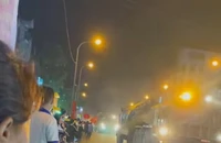 Khối xe pháo quân sự di chuyển về trung tâm Hà Nội chuẩn bị cho lễ diễu binh 2-9
