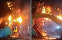 Cháy mô hình rồng trưng bày dịp Tết ở Phú Yên
