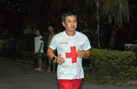 Ông Đoàn Ngọc Hải tham gia giải Marathon ở Hậu Giang