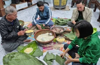 Người dân Hà Nội tất bật gói bánh chưng đón Tết Bính Ngọ