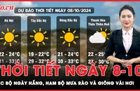 Dự báo thời tiết ngày 8-10: Bắc Bộ ngày nắng, Nam Bộ mưa rào và giông vài nơi