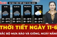 Dự báo thời tiết ngày 11-6: Hà Nội ngày nắng, có mưa rào và giông vài nơi