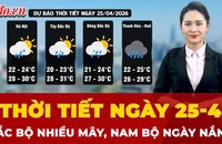 Dự báo thời tiết ngày 25-4: Bắc Bộ nhiều mây, Nam Bộ ngày nắng