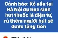Cảnh báo kẻ xấu dụ dỗ học sinh hút thuốc lá điện tử