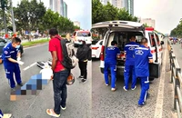 May mắn sau khi sơ cứu, nạn nhân đã được đưa đến bệnh viện kịp thời. Ảnh: NVCC