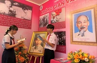 Khu trưng bày không gian văn hóa Hồ Chí Minh của Trường THPT chuyên Trần Đại Nghĩa, TP.HCM. Ảnh: VÕ THƠ
