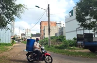 Vị trí sáu lô đất thuộc quy hoạch đường Tôn Đức Thắng. Ảnh: V.LONG