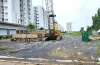 Dự án nhà ở xã hội EHomeS Nam Sài Gòn huyện Bình Chánh khởi công từ tháng 4-2022 nhưng đến nay chưa thể thi công. Ảnh: KC