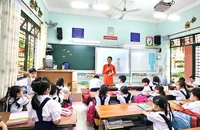 Một tiết học của cô trò Trường Tiểu học Lương Thế Vinh, quận Gò Vấp. Ảnh: NGUYỄN QUYÊN