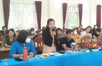Đại diện công đoàn của một doanh nghiệp phát biểu tại chương trình đối thoại tháng 5 với chủ đề “BHXH với doanh nghiệp, người lao động”. Ảnh: NGUYỄN HIỀN
