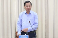 Chủ tịch UBND TP.HCM Phan Văn Mãi phát biểu kết luận. Ảnh: HÀ THƯ