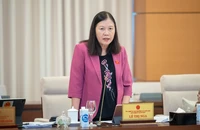 Chủ nhiệm Ủy ban Tư pháp Lê Thị Nga phát biểu tại phiên họp vào ngày 16-10. Ảnh: PHẠM THẮNG