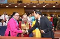 Bí thư Trần Lưu Quang cùng lãnh đạo, nguyên lãnh đạo dự Đại hội MTTQ Việt Nam TP.HCM 