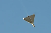Máy bay không người lái (UAV) của quân Nga bay qua Kiev trong cuộc không kích. Ảnh: AFP