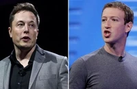 Ông chủ Twitter - Elon Musk (bên trái) và chủ tịch Meta - Mark Zuckerberg. Ảnh: AFP