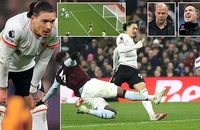 Tiền đạo Darwin Nunez của Liverpool bỏ lỡ cơ hội khó tin