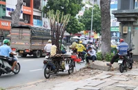 Vỉa hè nhiều tuyến đường ở TP.HCM xuống cấp nặng