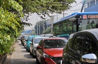 Kẹt xe kéo dài khu vực phà Cát Lái, TP Thủ Đức