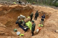 Xử lý quả bom nặng hơn 3 tạ được phát hiện trong rừng tràm