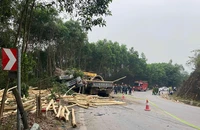 Hai xe tải tông trực diện trên Quốc lộ 12C khiến 2 người tử vong