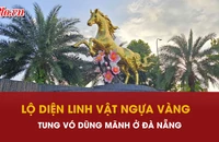 Cận cảnh linh vật ngựa do nghệ nhân Đinh Văn Tâm chế tác tại Đà Nẵng