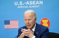 Ông Biden phát biểu tại Hội nghị cấp cao đặc biệt Mỹ-ASEAN ngày 13-5. Ảnh: AP