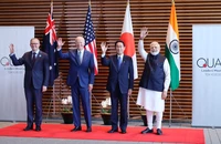 4 nhà lãnh đạo nhóm QUAD tham dự Hội nghị Thượng đỉnh Bộ tứ kim cương 2022 tại Tokyo (Nhật) sáng 24-5. Ảnh: REUTERS