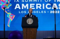 Tổng thống Mỹ Joe Biden phát biểu khai mạc Hội nghị thượng đỉnh châu Mỹ 2022. Ảnh: AP