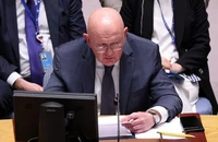 Đại sứ Nga tại LHQ Vassily Nebenzia phát biểu trước Hội đồng Bảo an LHQ tại Trụ sở LHQ ở thành phố New York, ngày 6-9. Ảnh: REUTERS