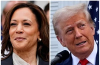 Phó Tổng thống Mỹ Kamala Harris (trái) và cựu Tổng thống Mỹ Donald Trump. Ảnh: REUTERS