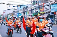TP.HCM: Nhiều nơi rộn ràng xe loa len lỏi từng ngõ nhỏ cổ động bầu cử