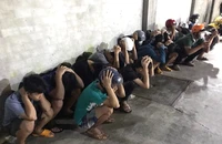 Nhóm thanh niên bị lực lượng chức năng bắt giữ