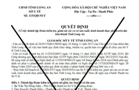 Long An: Xuất hiện quyết định giả mạo Sở Y tế trên không gian mạng