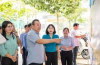 Phó Bí thư Tỉnh ủy Tây Ninh Phạm Hùng Thái kiểm tra công tác bầu cử tại xã Tân Thành